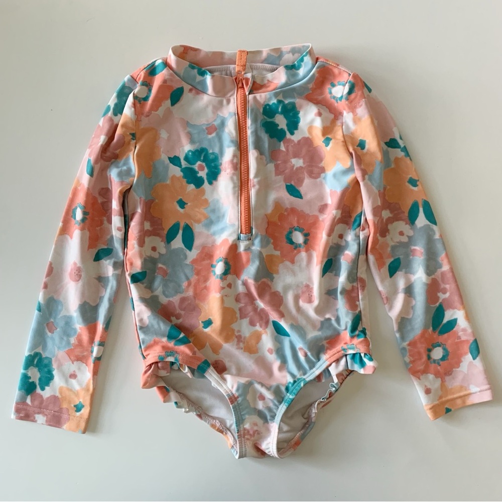 Carter's Multicolor Floral Kids Rashguard Swimsuit